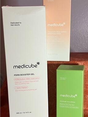 medicube PDRN Booster Gel, Coca Serum and Collagen Wrap Mask